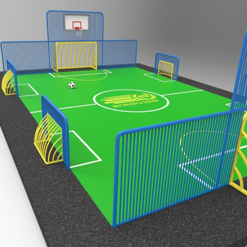 voetbalkooi model PS200 7 EEn conctept voor een voetbalkooi met basketbal, zoals we samen met de Eredivisie in Zeist uitgewerkt hebben.